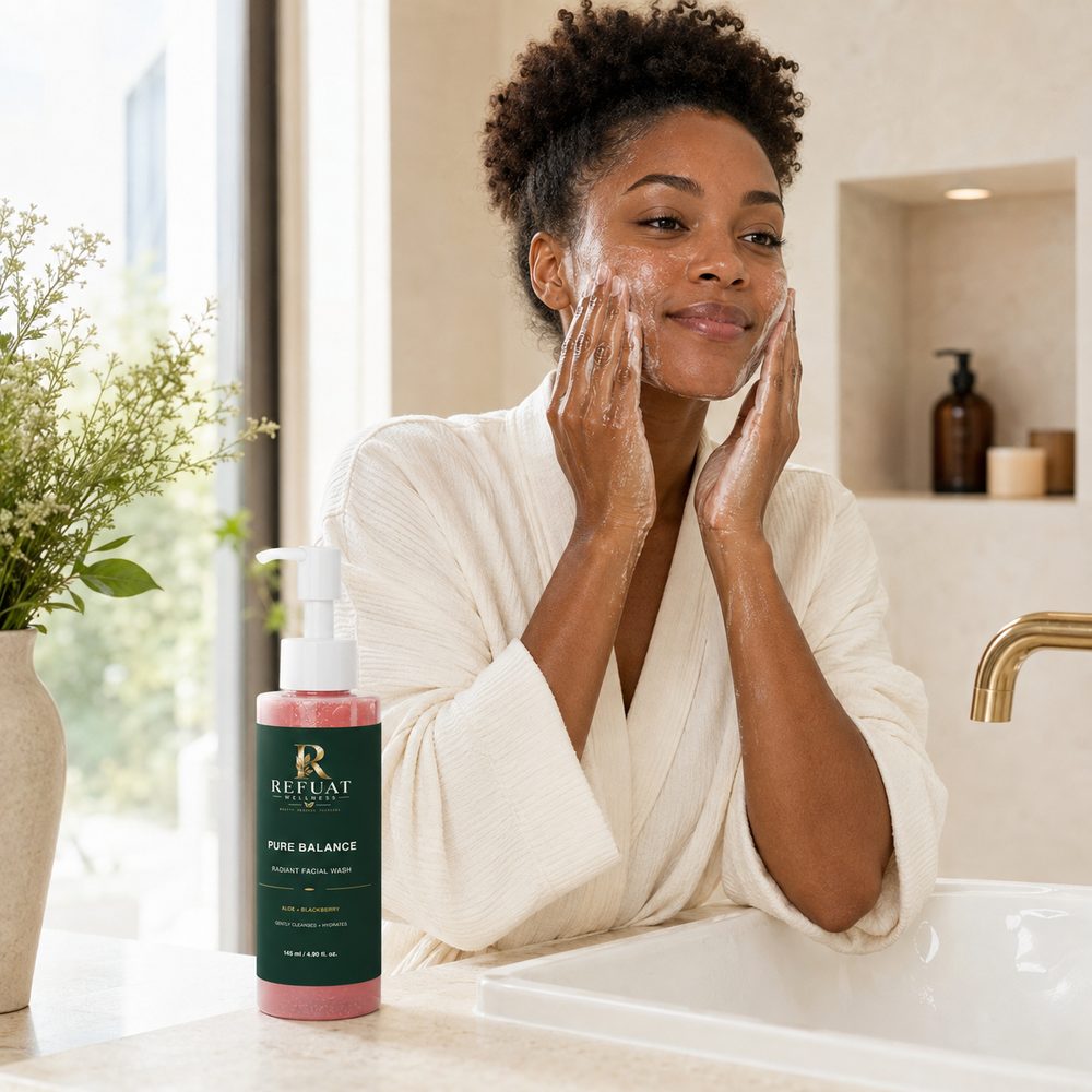 Step 2 — Massage for Refuat Pure Balance Radiant Facial Wash